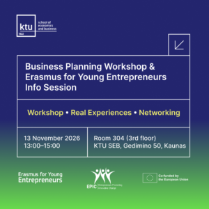 Banner for workshop at KTU SEB